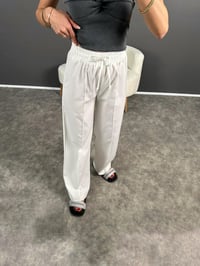 Rusha Beyaz Beli Lastikli Poliviskon Pantolon GausPANTOLONGU004747