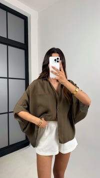 Haki Cep Detaylı Basic Tencel Gömlek Gaus00679GausGÖMLEKGU1002566