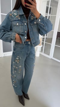 Mavi Taş İşlemeli İkili Denim Takım GAUS-02192GAUSTAKIMGAUS-02192