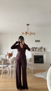 Kahve ZR Model Atlet Detaylı Hırka Pantolon İkli Takım GAUS-02100GAUSTAKIMGAUS-02100