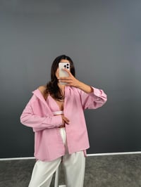 Pembe Kareli Bra Gömlek İkili Takım GausGÖMLEKGU008402