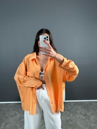 Li Turuncu Oversize Salaş Premium GömlekGausGÖMLEKGU007181