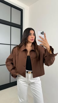 Kahve Pile Detaylı Astarlı Kısa Trençkot GAUS-0089GAUSTRENÇKOTGAUS-0089