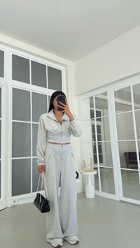 Gri Vatkalı Hırka Fermuar Detaylı Pantolon İkili Takım GAUS-02098GAUSTAKIMGAUS-02098