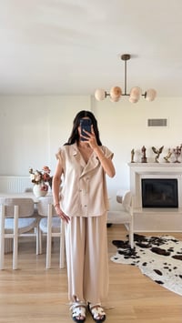 Taş Yelek Beli Lastikli Şalvar Pantolon İkili Modal Takım GAUS-01652GAUSSuitsGAUS-01652