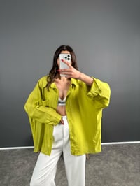 Li Yeşil Oversize Salaş Premium GömlekGausGÖMLEKGU007182