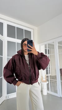 Mürdüm Astarlı Paraşüt Kumaş Mont GAUS-02062GAUSPuffer JacketsGAUS-02062