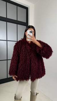 Bordo Saçaklı Astarlı Premium Kürk GAUS-00332GAUSMONTGAUS-00332