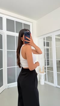Siyah Gold Düğmeli Tencel Pantolon GAUS-01844GAUSPantsGAUS-01844