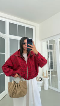 Kırmızı ZR Model Ekoseli Boomer Ceket GAUS-01973GAUSJacketsGAUS-01973