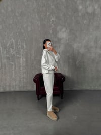 Luisa Beyaz Kapüşonlu Modal Kumaş TakımGausTAKIMGU00904302