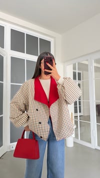 Çok Renkli Astarlı Muadil Kareli Ceket GAUS-02215GAUS السترات  GAUS-02215