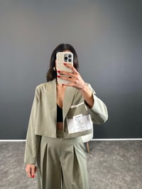 Ketrina Soft Haki Tasarım Blazer Ceket İkili TakımGausTAKIMGU004369
