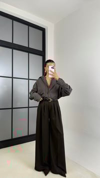 Acı Kahve Kemerli Cepli Palazzo Pantolon GAUS-00142GAUSPANTOLONGAUS-00142