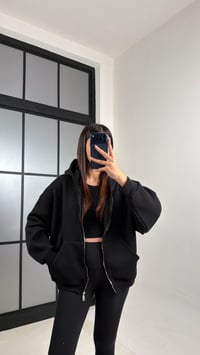 Siyah Kapüşonlu Şardonlu Hırka GAUS-00828GAUSCardiganGAUS-00828