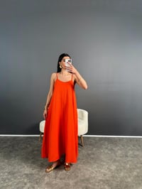 Jamin Turuncu İp Askılı Uzun ElbiseGausELBİSEGU007152
