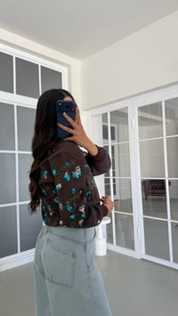 Kahve Payet Nakışlı Astarlı Bomber Ceket GAUS-01934GAUSJacketsGAUS-01934