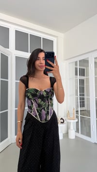 Mor Desenli Askılı Tasarım Korse GAUS-01864GAUSBlouseGAUS-01864