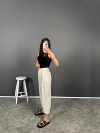 Wuud Krem İthal Kumaş Şalvar PantolonGausPANTOLONGU008115