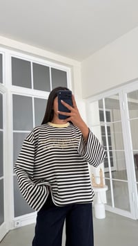 Sarı Şeritli Baskılı Sweatshirt GAUS-02121 GAUS-02196GAUSSweatshirtGAUS-02196