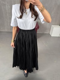 Essa Siyah Kırışık Kumaş Kraş Maxi Boy EtekGausETEKGU100297