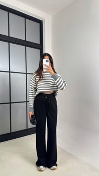 Siyah Kuşaklı Cepli Modal Kumaş Pantolon GAUS-00539GAUSPANTOLONGAUS-00539