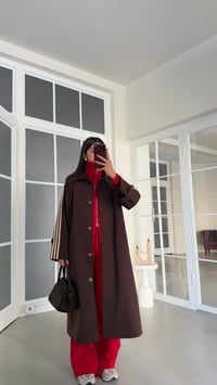Acı Kahve Kol Şeritli Astarlı Trençkot GAUS-02245GAUSTRENÇKOTGAUS-02245