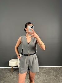 MD Gri Şortlu Yelek TakımGausTAKIMGU007990