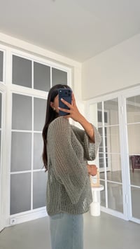 Yeşil Ajurlu Triko Bluz GAUS-02064GAUSالبلوزات GAUS-02064