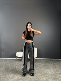 Füme Yanları Şeritli Tasarım Jean GausDENİM PANTOLONGU004158