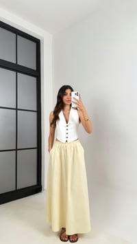 Sarı Beli Lastikli Cepli Poplin Etek Gaus00485GausETEKGU1002312