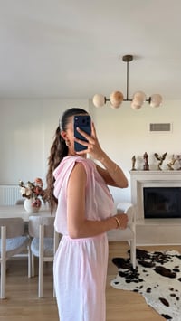 Pembe Kapüşonlu Yelek Beli Lastikli Şalvar Pantolon İkili Takım GAUS-01653GAUSSuitsGAUS-01653