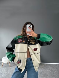 Wang Yeşil Deri Bomber CeketGausCEKETGU002496