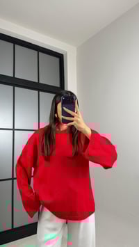 Kırmızı Bisiklet Yaka Pinterest Triko Kazak GAUS-00868GAUSKAZAKGAUS-00868