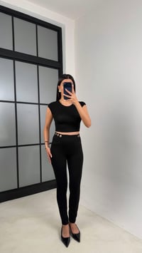 Siyah Gold Düğme Detaylı Çelik Tayt GAUS-00634GAUSTAYTGAUS-00634