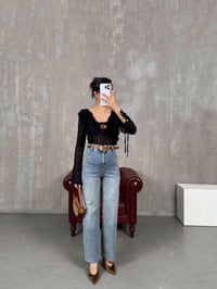 Açık Mavi Kesik Paça Kemerli Jean Gaus00049GausDENİM PANTOLONGU1001104