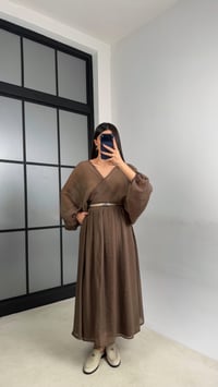 Kahve Transparan Üst Beli Lastikli Astarlı Etek Takım GAUS-01111GAUSTAKIMGAUS-01111