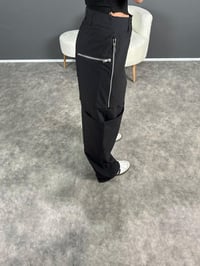 ZR Model Siyah Fermuarlı Paraşüt Pantolon GausPANTOLONGU004742