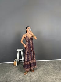 Tea Çok Renkli Desenli Askılı Göğüs Dekolteli Şifon ElbiseGausELBİSEGU008632