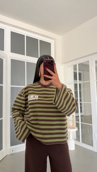 Yeşil Şeritli Baskılı Sweatshirt GAUS-02121 GAUS-02259GAUSSWEATSHIRTGAUS-02259