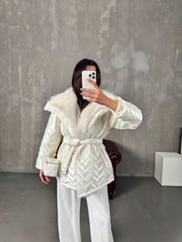 Vanesa Beyaz Parlak Kuşaklı MontGausMONTGU00904153