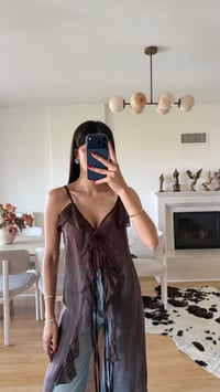 Kahve Fırfır Detaylı Tasarım Kimono GAUS-01619GAUSالبلوزات GAUS-01619