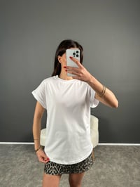 MN Beyaz Kol Katlamalı Basic TshirtGausTSHIRTGU007207