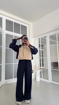 Lacivert ZR Model Bomber Ceket Beli Lastikli Pantolon İkili Takım GAUS-02130GAUSTAKIMGAUS-02130