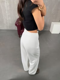 Fola Beyaz Kumaş PantolonGausPANTOLONGU100107