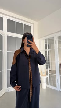 Lacivert Süet Zımba Detaylı Premium Takım GAUS-02066GAUSTAKIMGAUS-02066