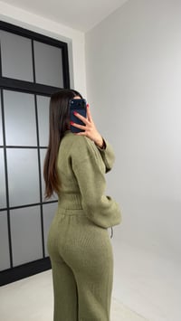 Yeşil Çift Fermuarlı Hırka Pantolon Triko Takım GAUS-00951GAUSTAKIMGAUS-00951