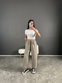 Premium Vizon Tensel Bilekte Bol Paça PantolonGausPANTOLONGU004572