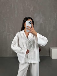 Beyaz Poplin Oversize Gömlek Gaus00066GausGÖMLEKGU1001152