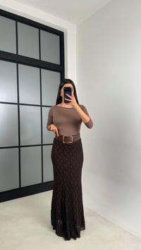 Acı Kahve Maxi Boy Full Astarlı Dantel Etek GAUS-00714GAUSETEKGAUS-00714